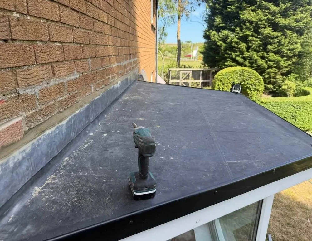 Roof tiling work in progress on a Newcastle home
